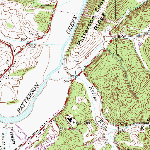 Topographic Map of Myers Run, WV