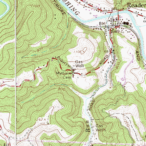 Topographic Map of Mylburn Cemetery, WV