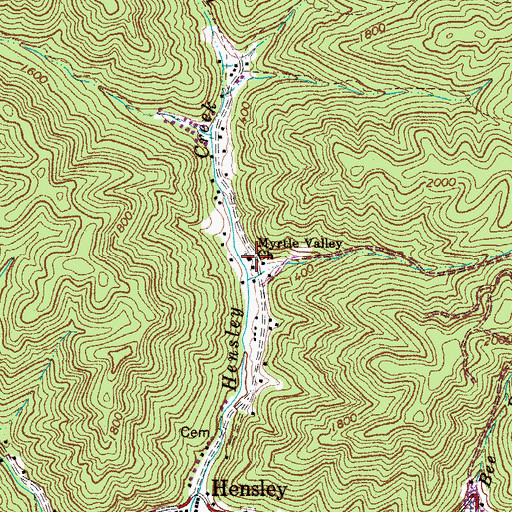 Topographic Map of Myrtle Valley Church, WV