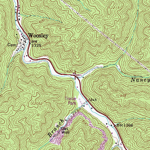 Topographic Map of Nancy Fork, WV