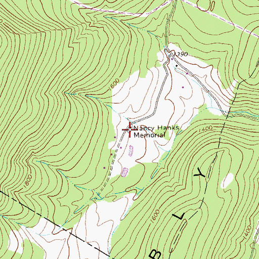 Topographic Map of Nancy Hanks Memorial, WV