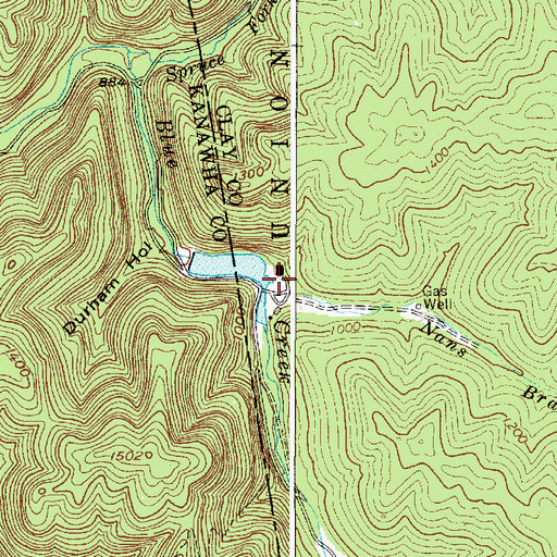 Topographic Map of Nans Branch, WV