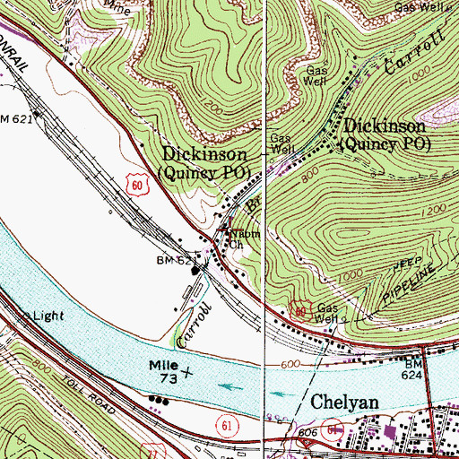 Topographic Map of Naomi Church, WV