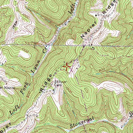 Topographic Map of Napier Ridge, WV