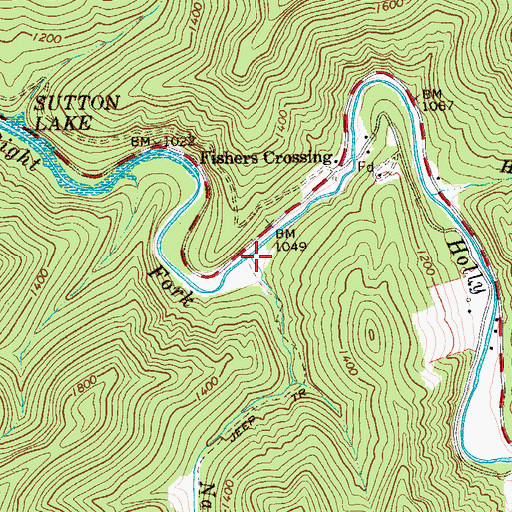 Topographic Map of Narrows Run, WV