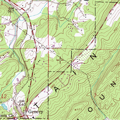 Topographic Map of Shadywood, AL