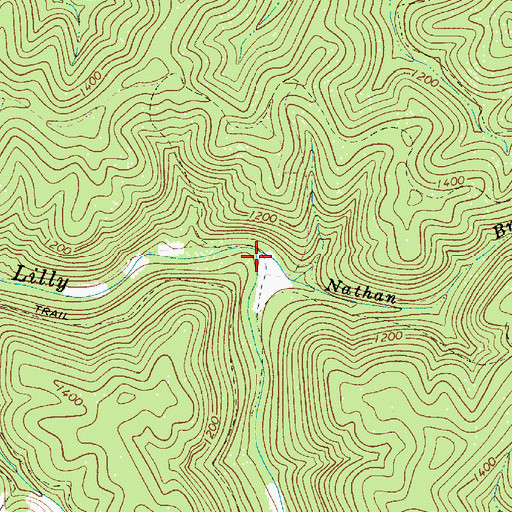 Topographic Map of Nathan Branch, WV