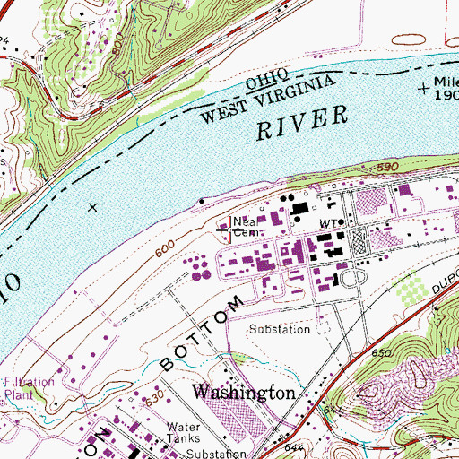 Topographic Map of Neal Cemetery, WV