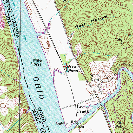 Topographic Map of Neal Pond, WV