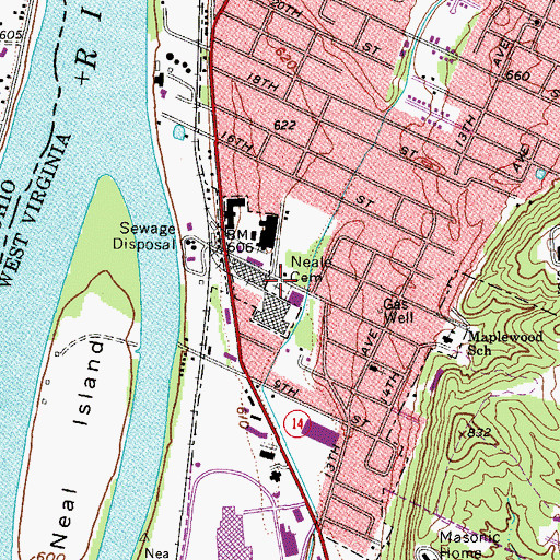 Topographic Map of Neale Cemetery, WV