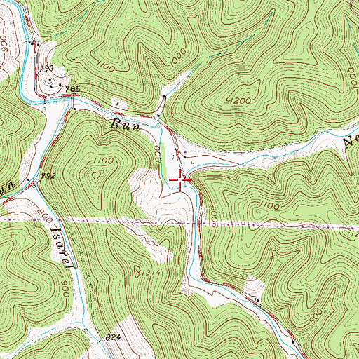 Topographic Map of Neds Run, WV