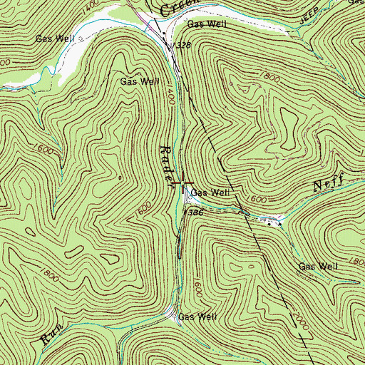Topographic Map of Neff Fork, WV