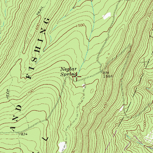 Topographic Map of Neglar Spring, WV