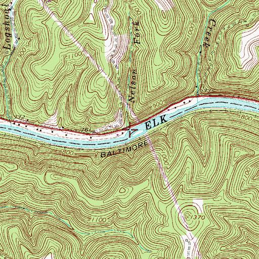 Topographic Map of Nelson Fork, WV
