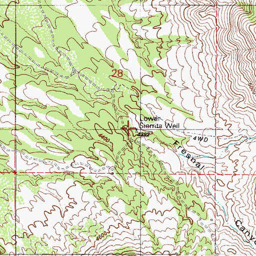Topographic Map of Lower Sierrita Well, AZ