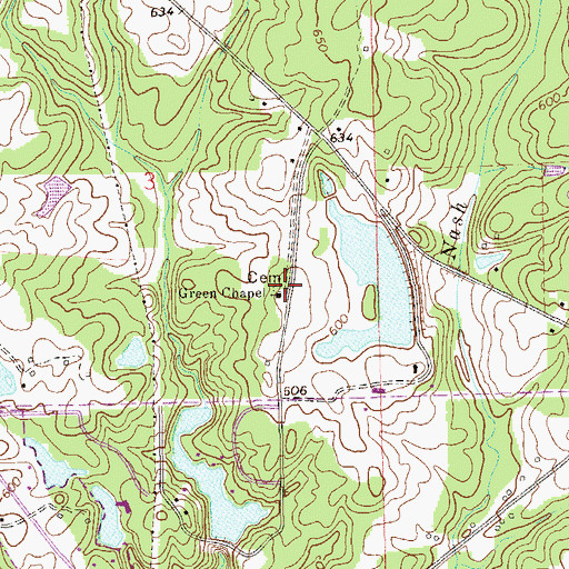 Topographic Map of Green Chapel Cemetery, AL