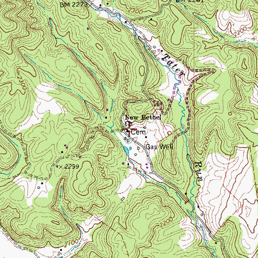 Topographic Map of New Bethel Church, WV