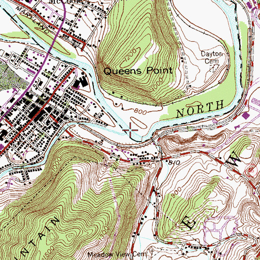 Topographic Map of New Creek, WV