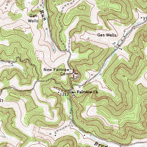 Topographic Map of New Fairview Cemetery, WV