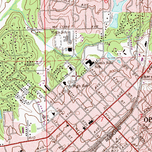 Topographic Map of Moore Stadium, AL
