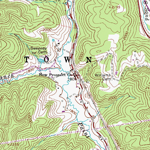 Topographic Map of New Prospect Church, WV