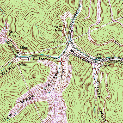 Topographic Map of New West Hollow, WV