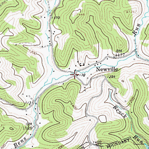 Topographic Map of Newville, WV
