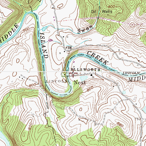 Topographic Map of Next, WV