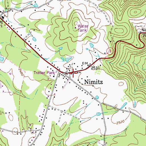Topographic Map of Nimitz, WV