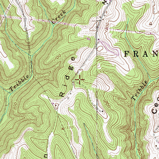 Topographic Map of Nixon Ridge, WV