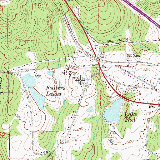 Topographic Map of Smith Station School (historical), AL