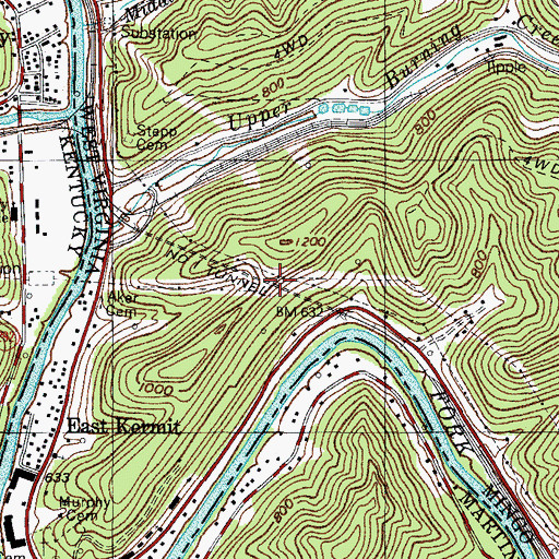 Topographic Map of Number 1 Tunnel, WV