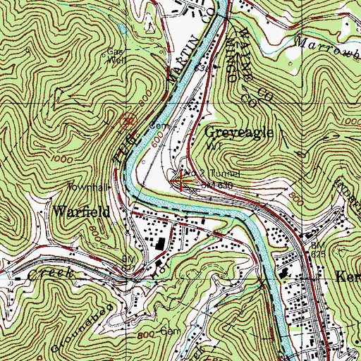 Topographic Map of Number 2 Tunnel, WV