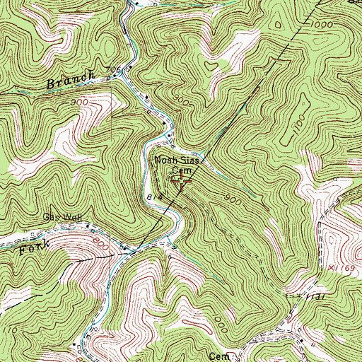 Topographic Map of Noah Sias Cemetery, WV
