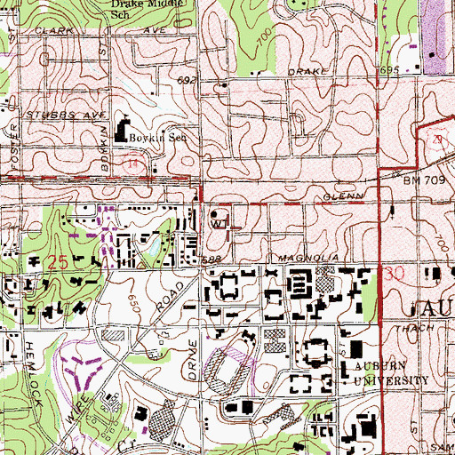 Topographic Map of Village Christian Church, AL