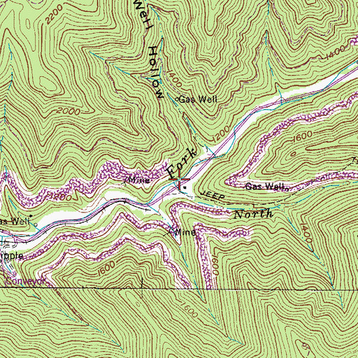 Topographic Map of North Branch, WV