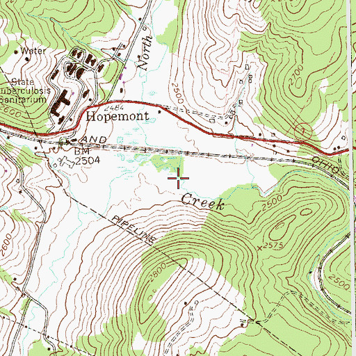Topographic Map of North Branch Snowy Creek, WV