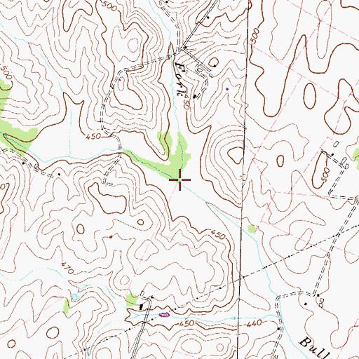 Topographic Map of North Fork Bullskin Run, WV