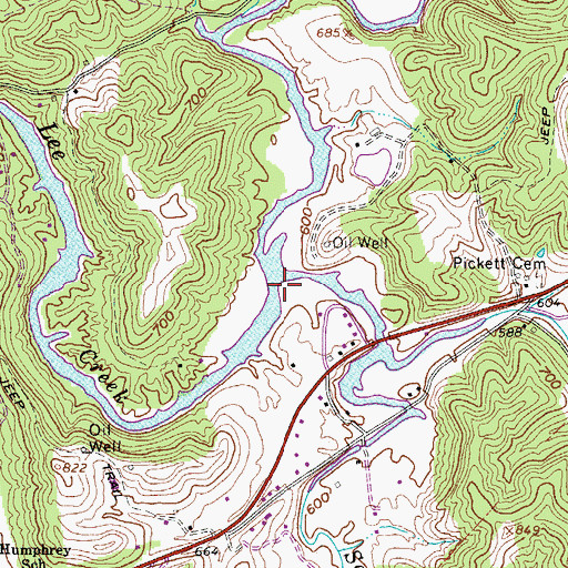 Topographic Map of North Fork Lee Creek, WV