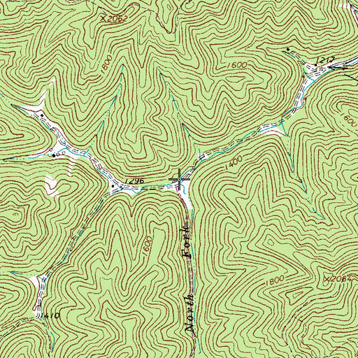 Topographic Map of North Fork Trace Fork, WV