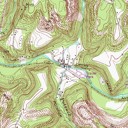 Topographic Map of North Potrock Run, WV