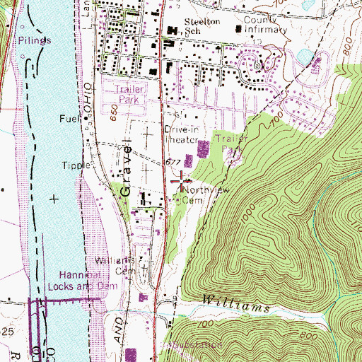 Topographic Map of Northview Cemetery, WV