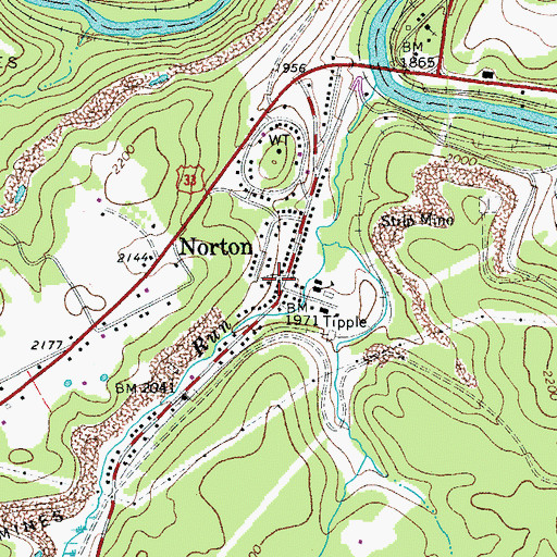 Topographic Map of Norton, WV