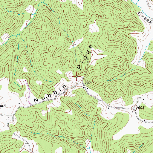 Topographic Map of Nubbin Ridge, WV