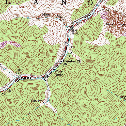 Topographic Map of Number 21 Church, WV