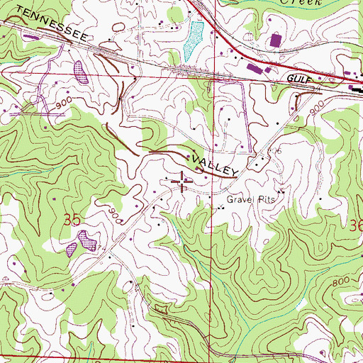 Topographic Map of Faith Church, AL