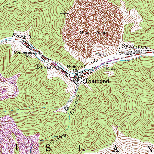 Topographic Map of Number 7 Church, WV