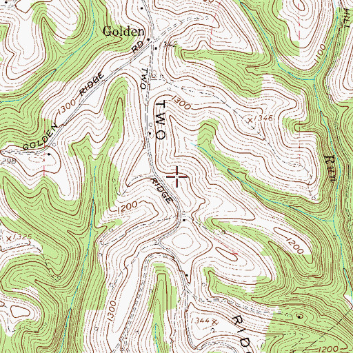 Topographic Map of Number Two Ridge, WV