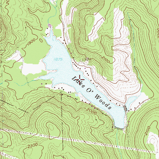 Topographic Map of Lake O' Woods, WV