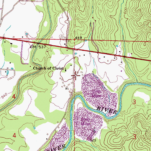 Topographic Map of Burleson Cemetery, AL